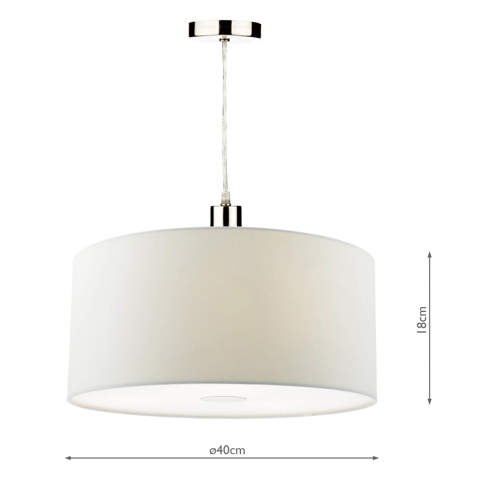 Ronda White Faux Silk Easy Fit Shade 40cm