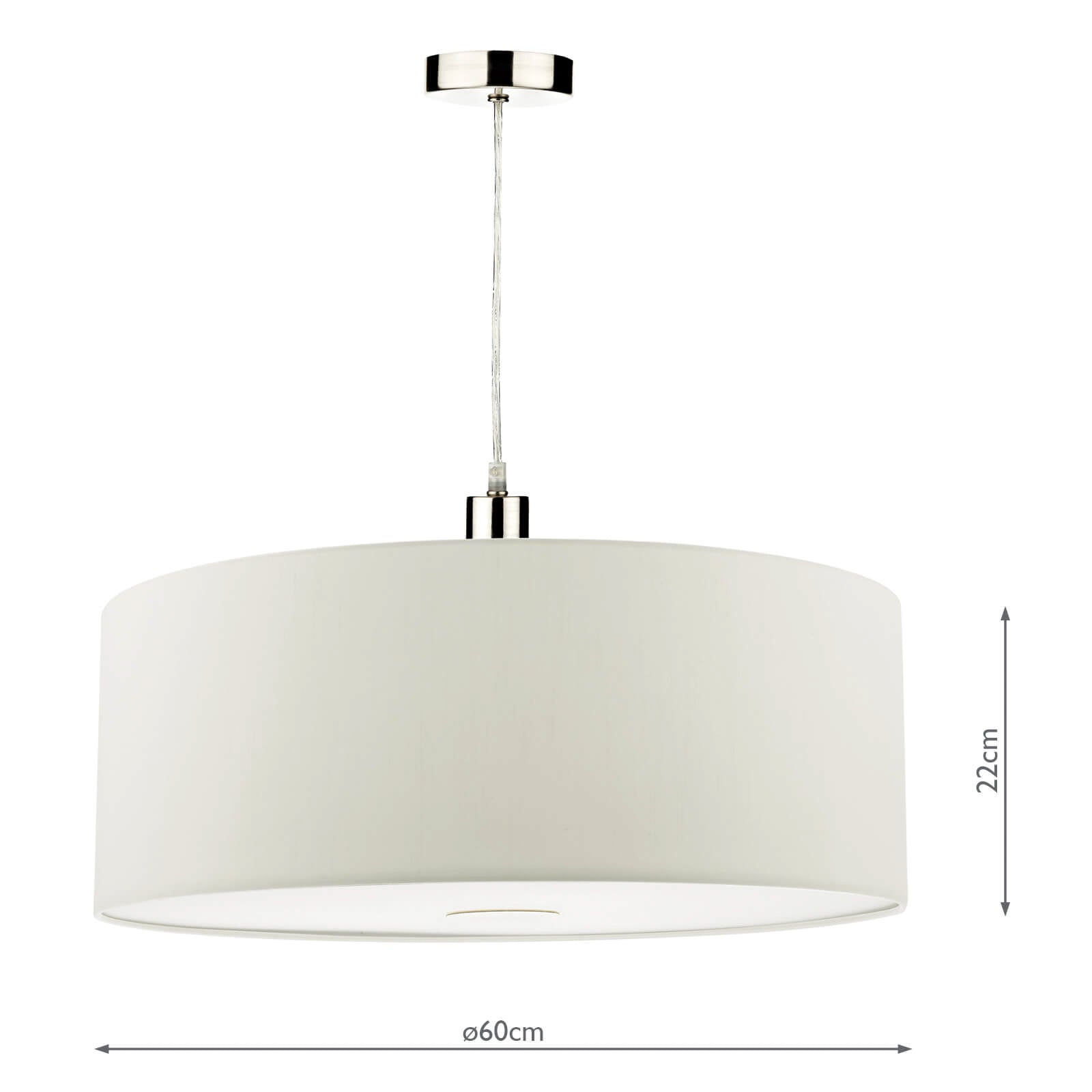 Ronda White Faux Silk Easy Fit Shade 60cm