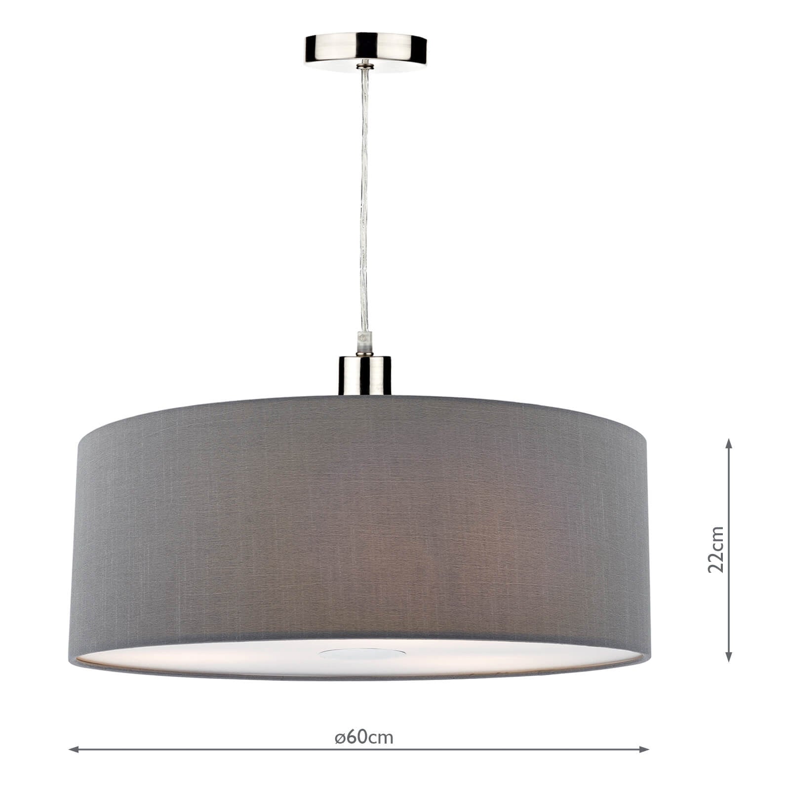 Ronda Grey Faux Silk Easy Fit Shade 60cm
