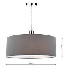 Ronda Grey Faux Silk Easy Fit Shade 60cm