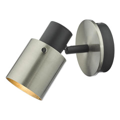 Ryan Single Wall Spotlight Brushed Nickel Matt Black