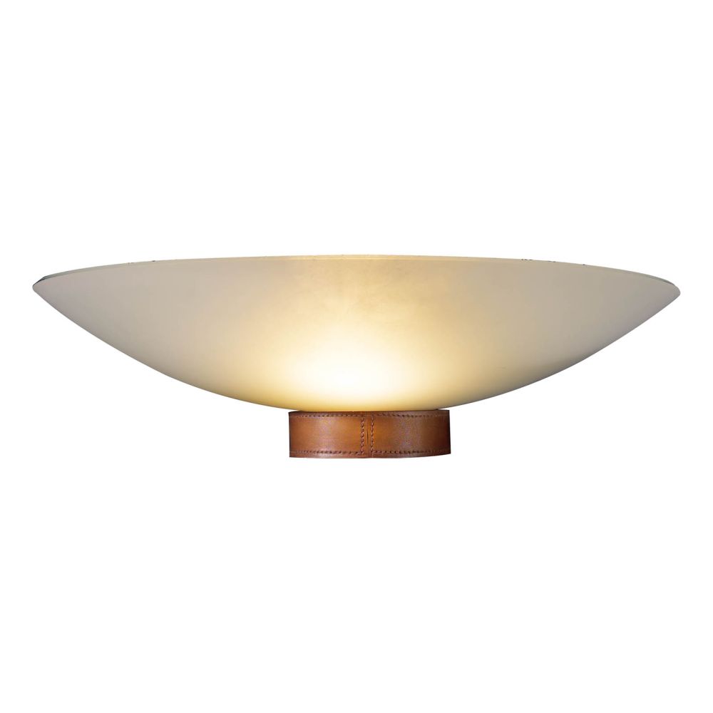 David Hunt Lighting Saddler Wall Washer Leather Effect and White Glass