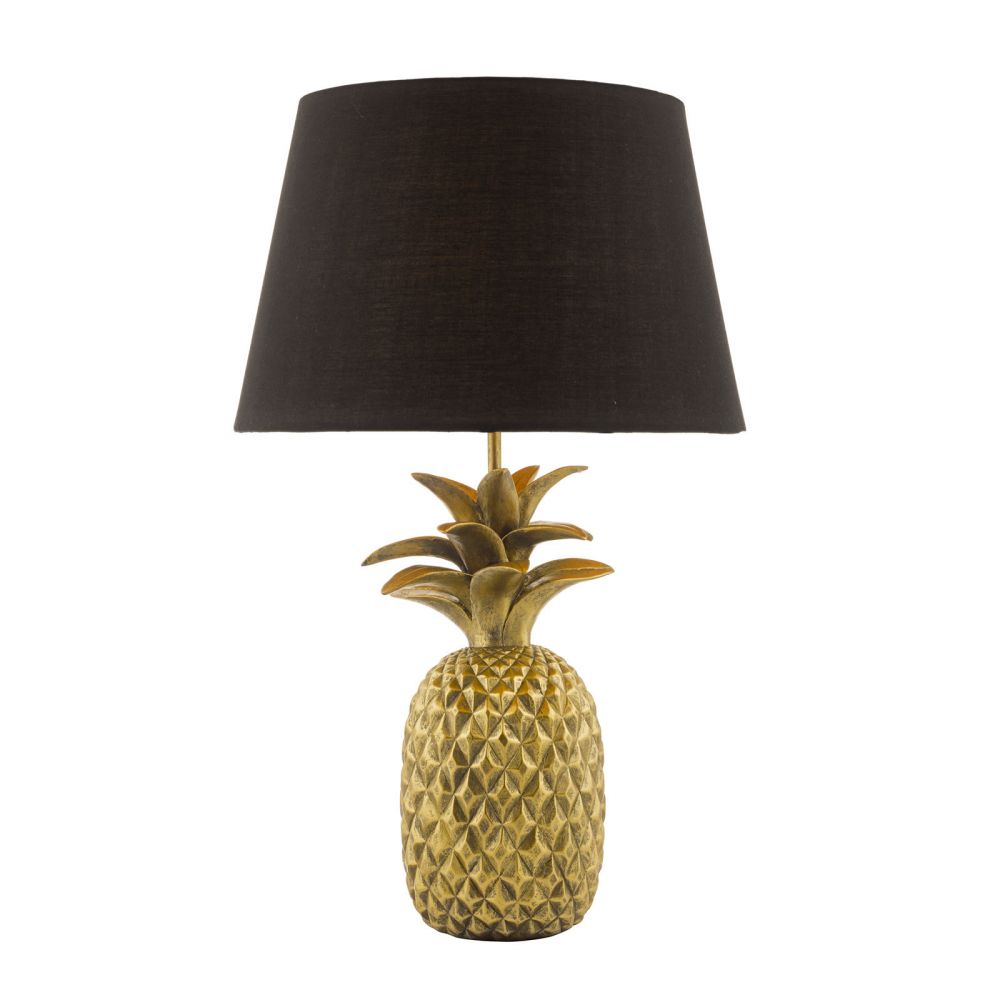 Safa Pineapple Table Lamp Gold With Shade