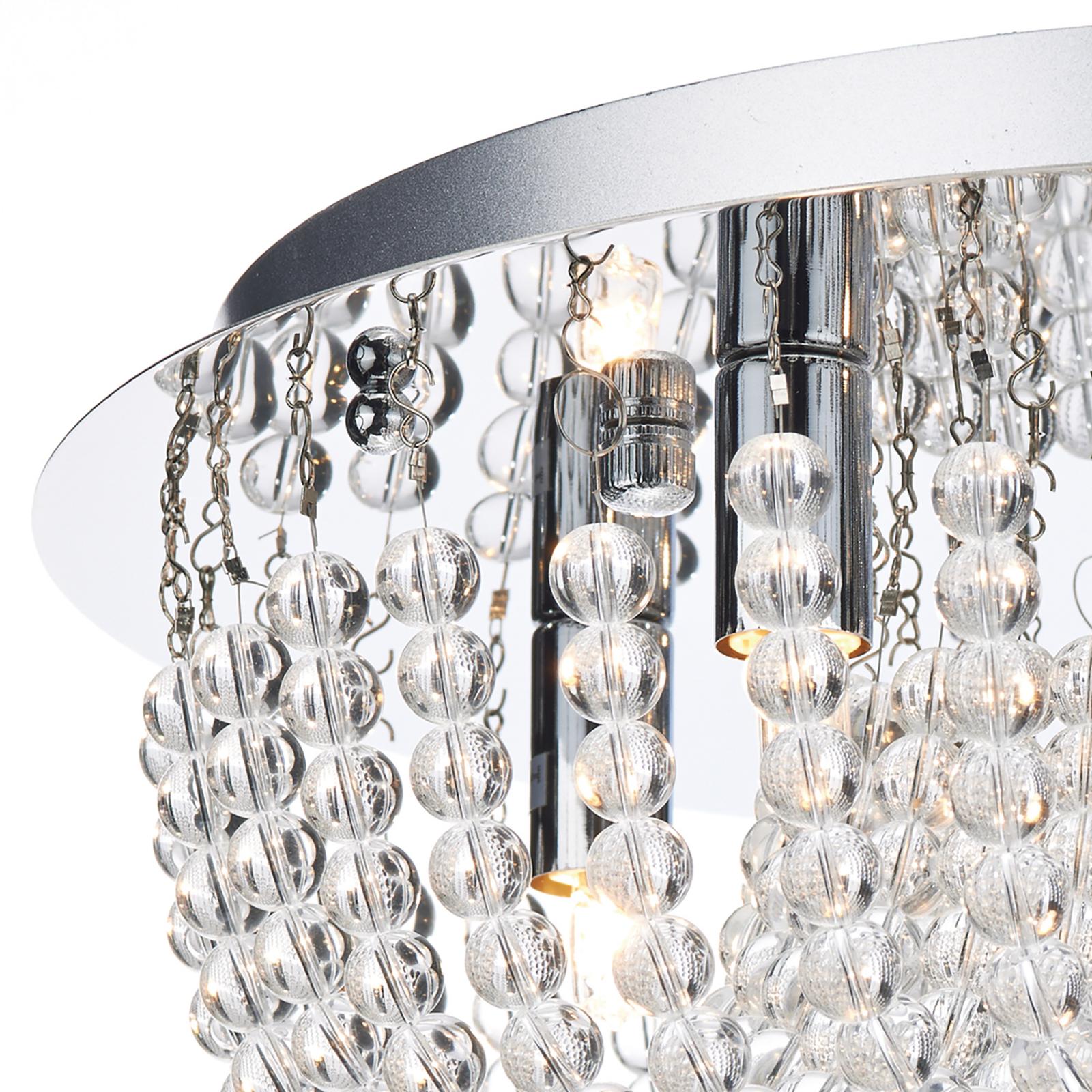Saigon 5 Light Flush Crystal and Polished Chrome