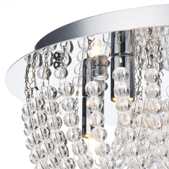 Saigon 5 Light Flush Crystal and Polished Chrome