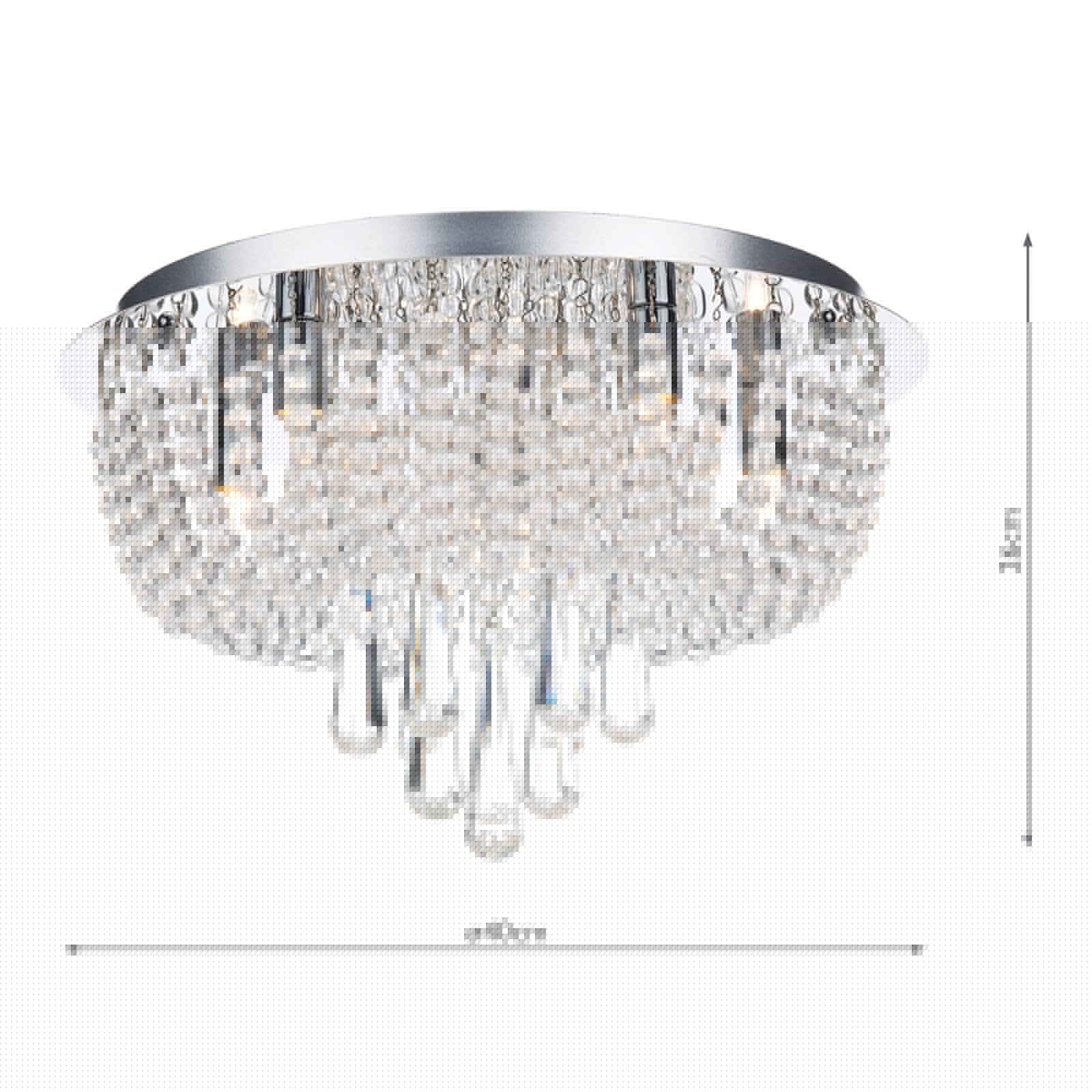 Saigon 5 Light Flush Crystal and Polished Chrome