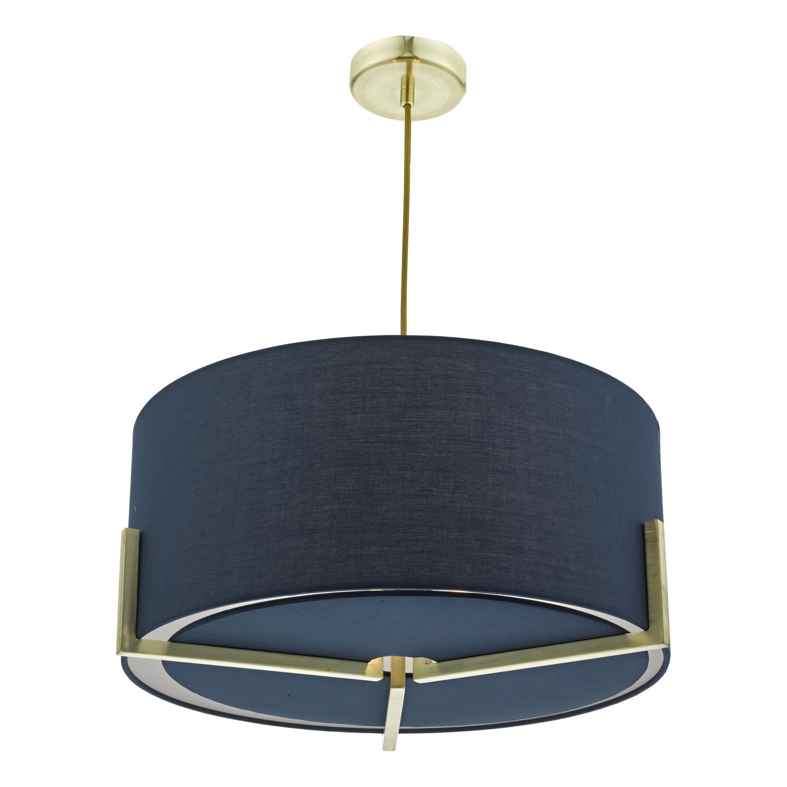 Santino Pendant Gold With Navy Cotton Shade