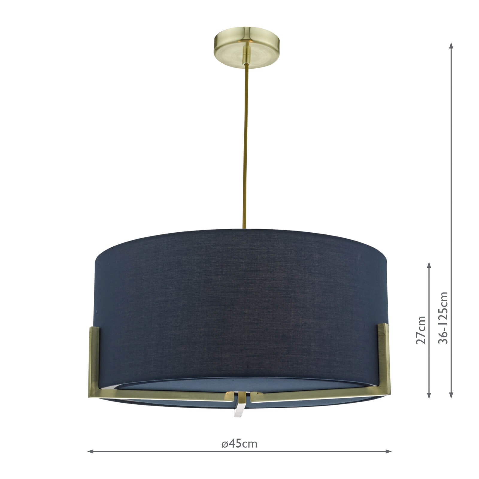 Santino Pendant Gold With Navy Cotton Shade