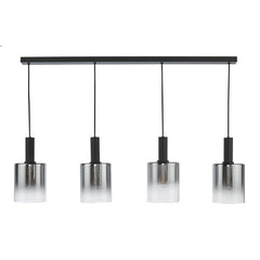 Savannah 4 Light Bar Pendant Matt Black and Smoked Glass
