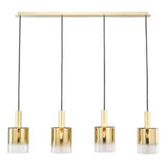 Savannah 4 Light Bar Pendant Satin Gold and Gold Ombre Glass