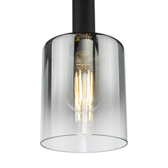 Savannah Pendant Matt Black and Smoked Glass