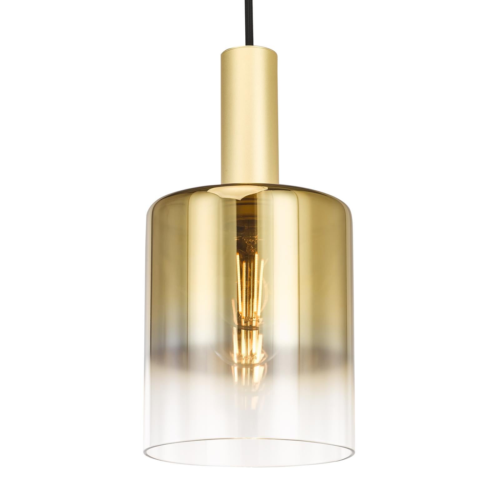 Savannah Pendant Satin Gold and Gold Ombre Glass