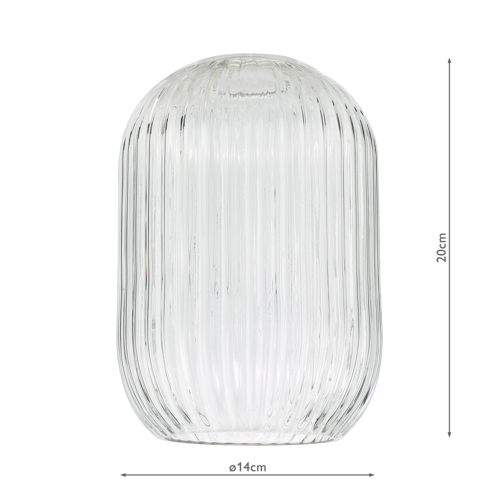 Sawyer Easy Fit Shade Clear Ribbed Glass