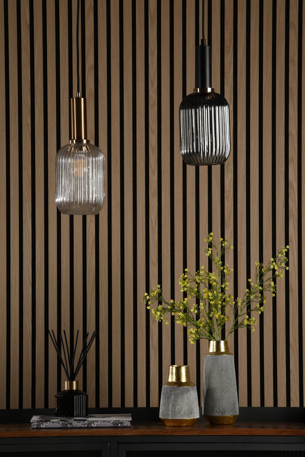 Sawyer Easy Fit Shade Smoked Ribbed Glass