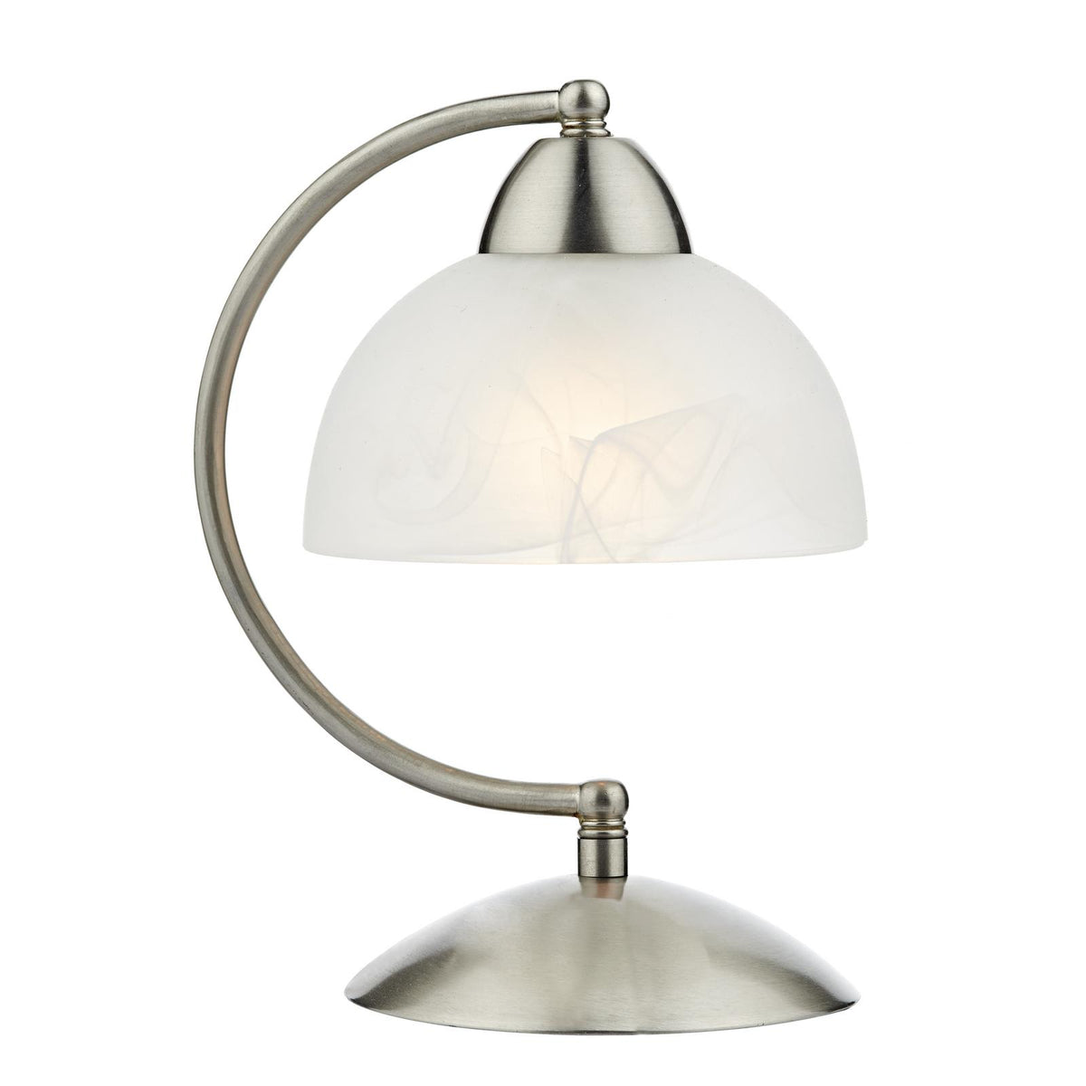 Saxby Touch Table Lamp Satin Chrome Glass