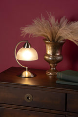 Saxby Touch Table Lamp Satin Chrome Glass