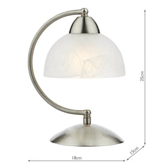 Saxby Touch Table Lamp Satin Chrome Glass