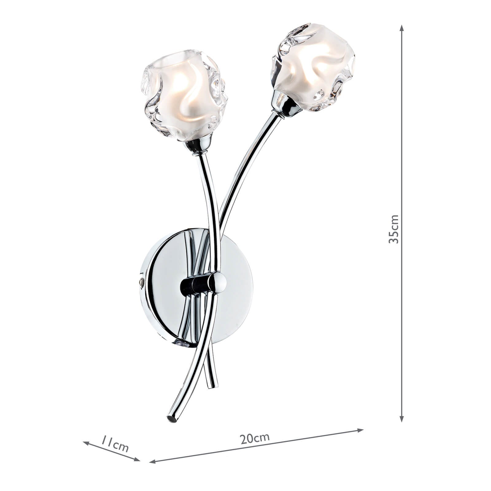 Seattle Double Wall Bracket Polished Chrome