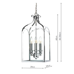 Senator 3 Light Lantern Polished Chrome