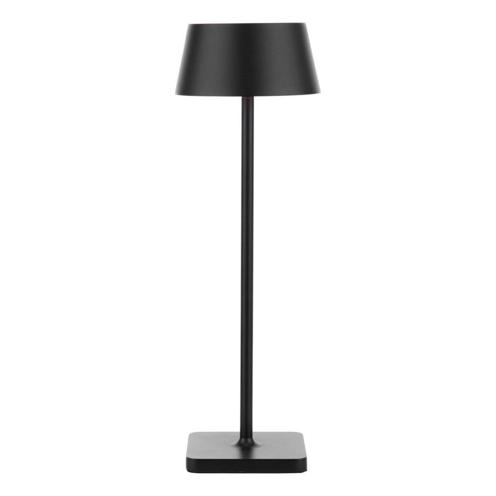 dar Lighting Sergio Rechargeable Outdoor Table Lamp Matt Black LED IP54