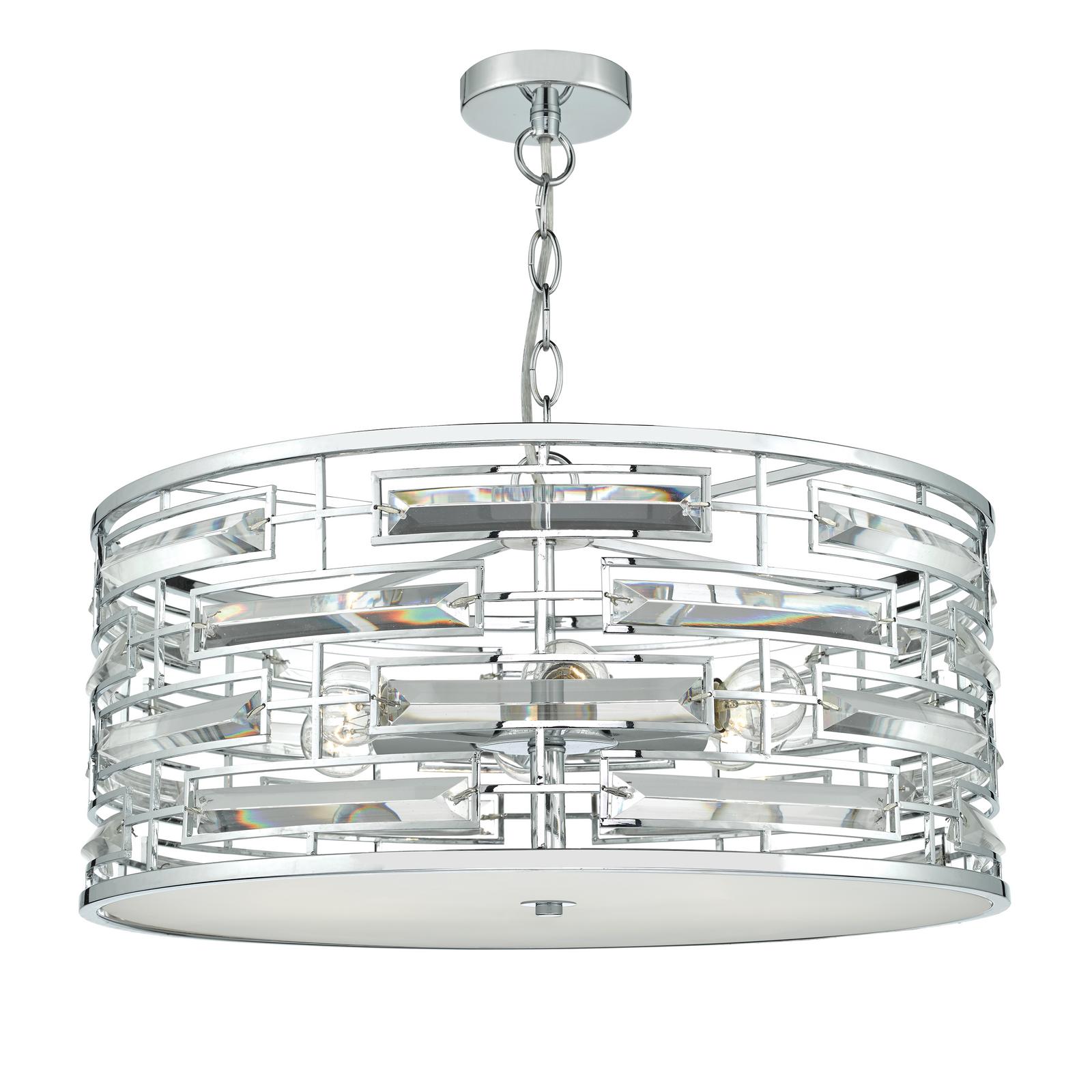 Seville 6 Light Pendant K9 Crystal Polished Chrome