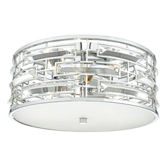 Seville 3 Light Flush Polished Chrome Crystal With Diffuser
