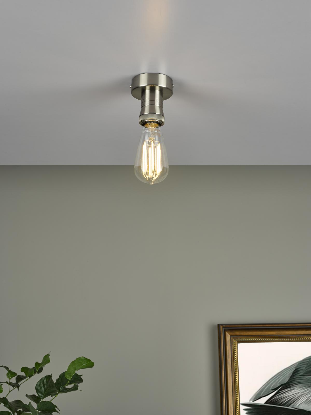 SFB4861 E27 Semi Flush Suspension Antique Chrome Bracket Only