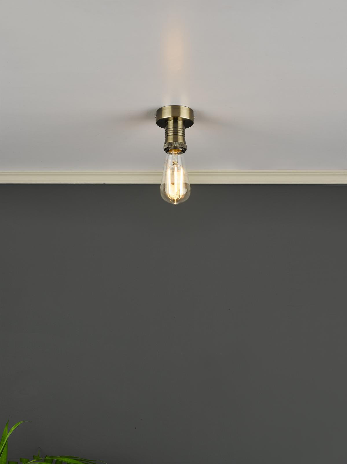 SFB4875 E27 Semi Flush Suspension Antique Brass Bracket Only