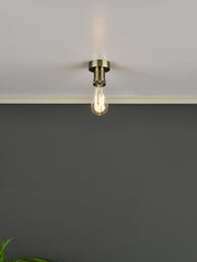 SFB4875 E27 Semi Flush Suspension Antique Brass Bracket Only
