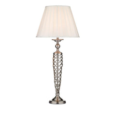 Siam Table Lamp Satin Chrome With Shade