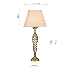 Siam Table Lamp Antique Brass With Shade