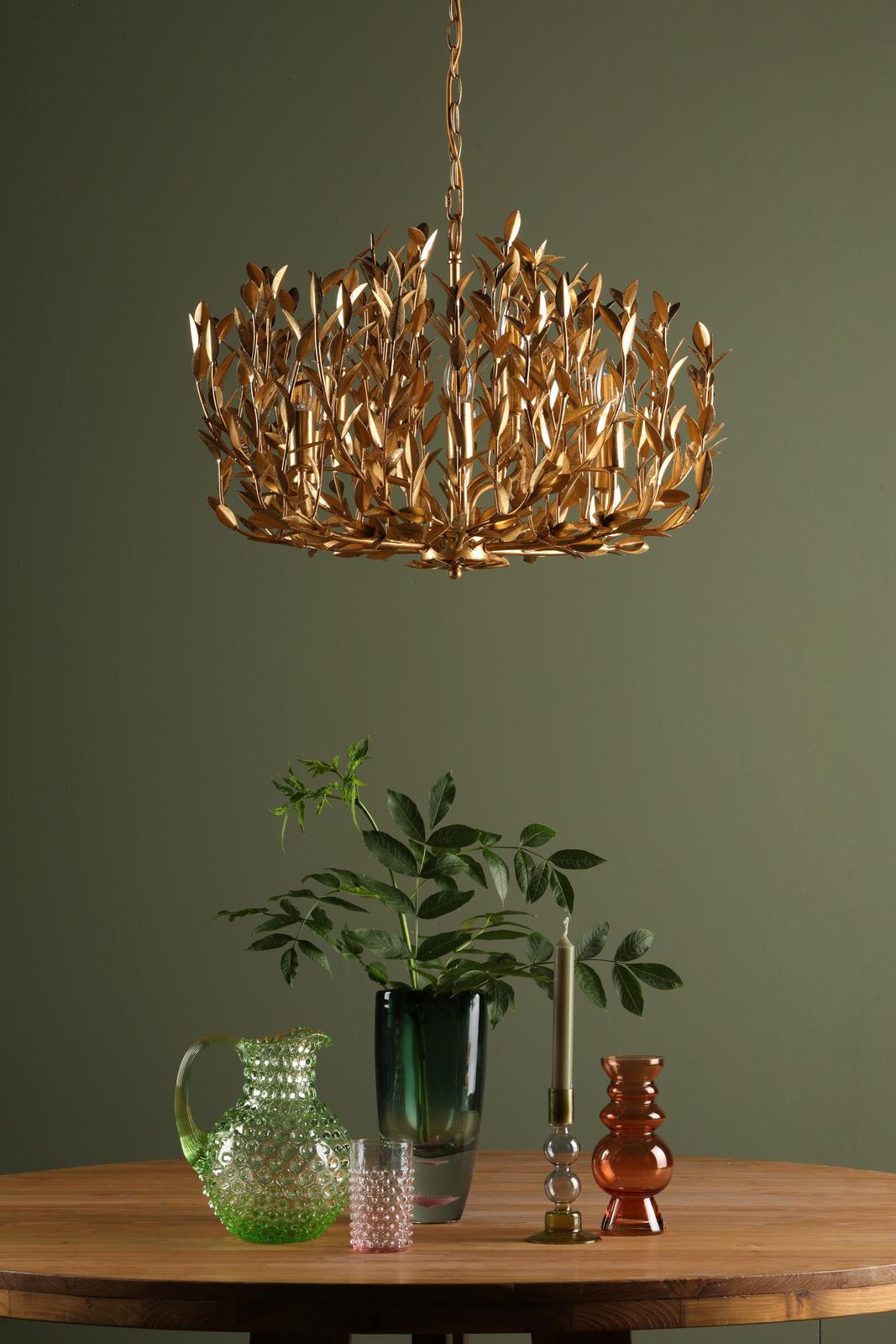 Silvius 9 Light Pendant Gold Leaf