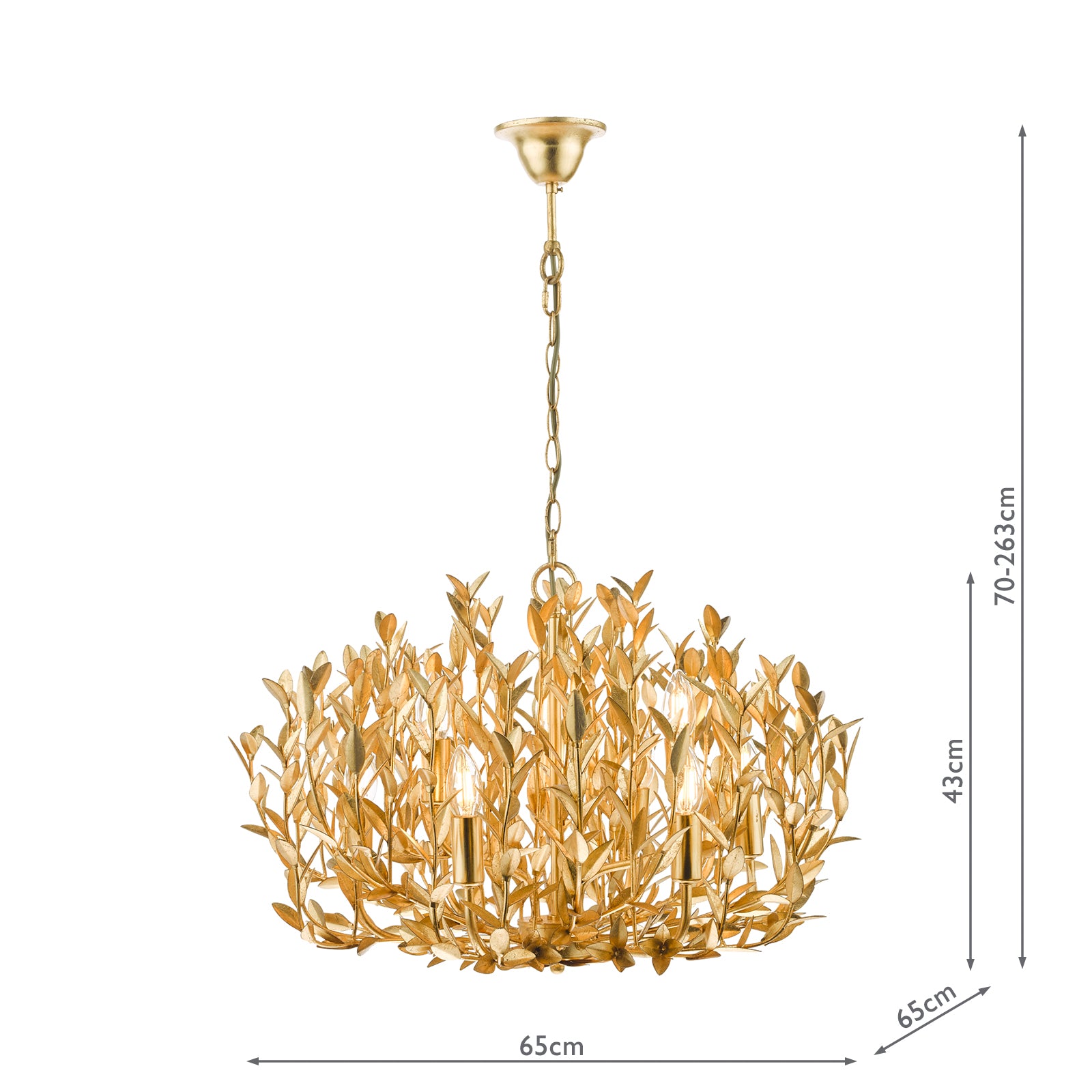 Silvius 9 Light Pendant Gold Leaf