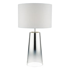 Smokey Table Lamp Clear & Chrome Ombre Glass With Shade