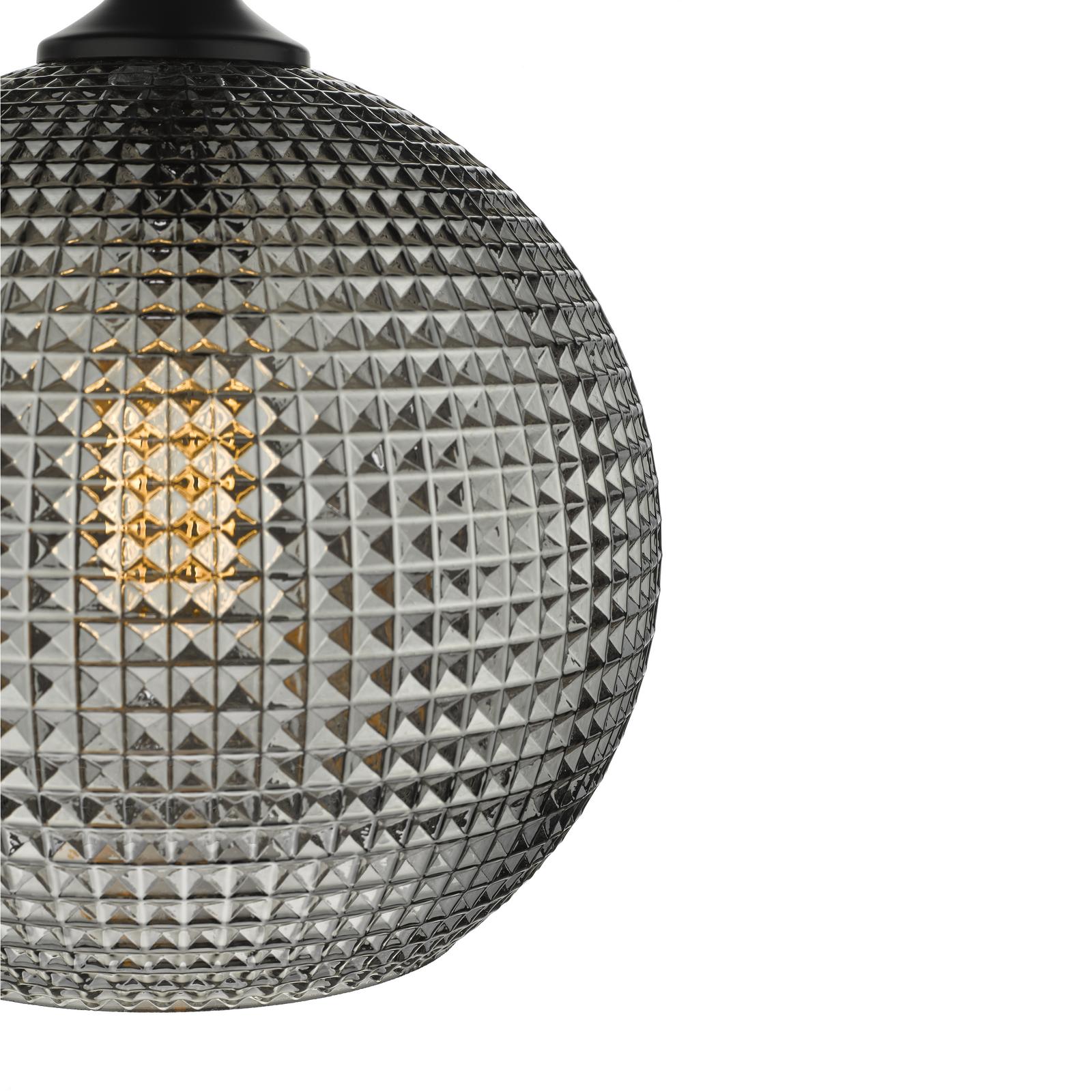 Soren 1 Light Pendant Black And Smoked Textured Glass