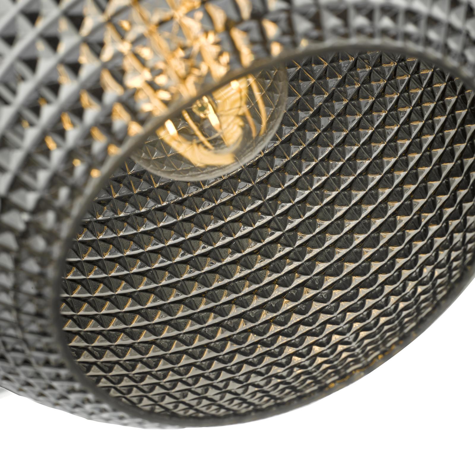 Soren 1 Light Pendant Black And Smoked Textured Glass