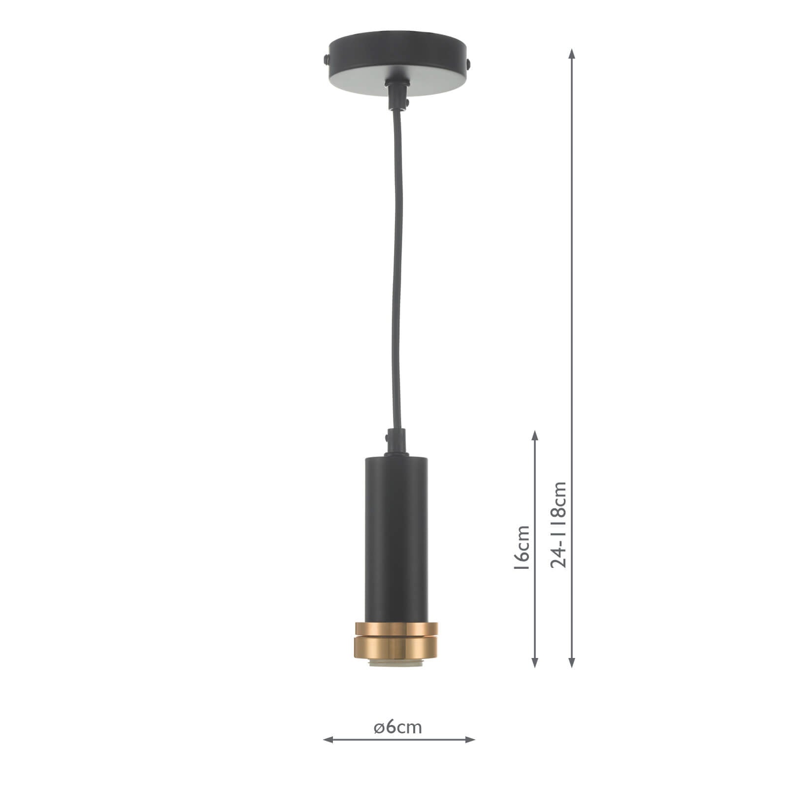 1 Light E27 Suspension Matt Black And Bronze