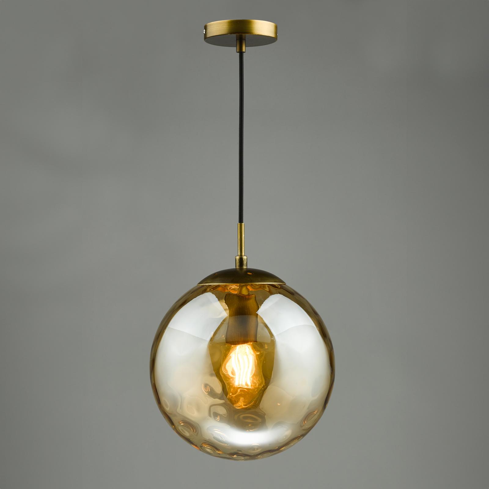 Ripple Pendant Bronze and Champagne Glass
