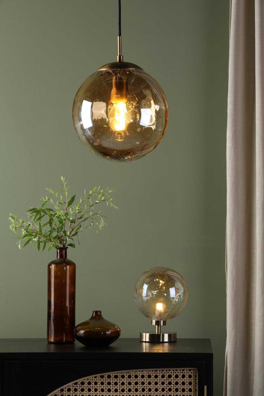 Ripple Pendant Bronze and Champagne Glass