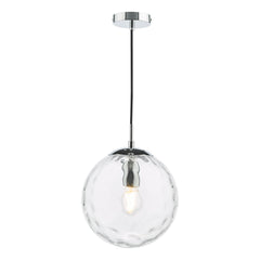 Ripple Pendant Polished Chrome & Clear Glass