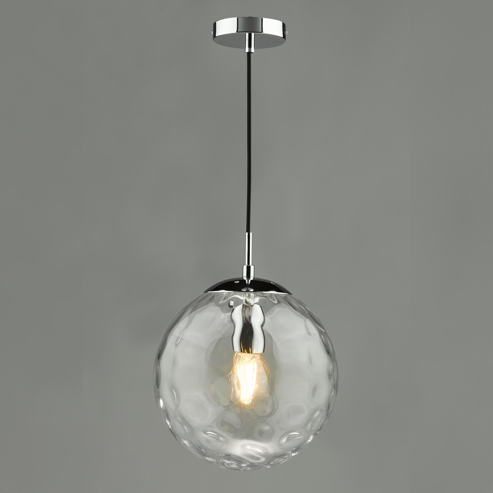 Ripple Pendant Polished Chrome & Clear Glass