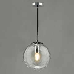 Ripple Pendant Polished Chrome & Clear Glass