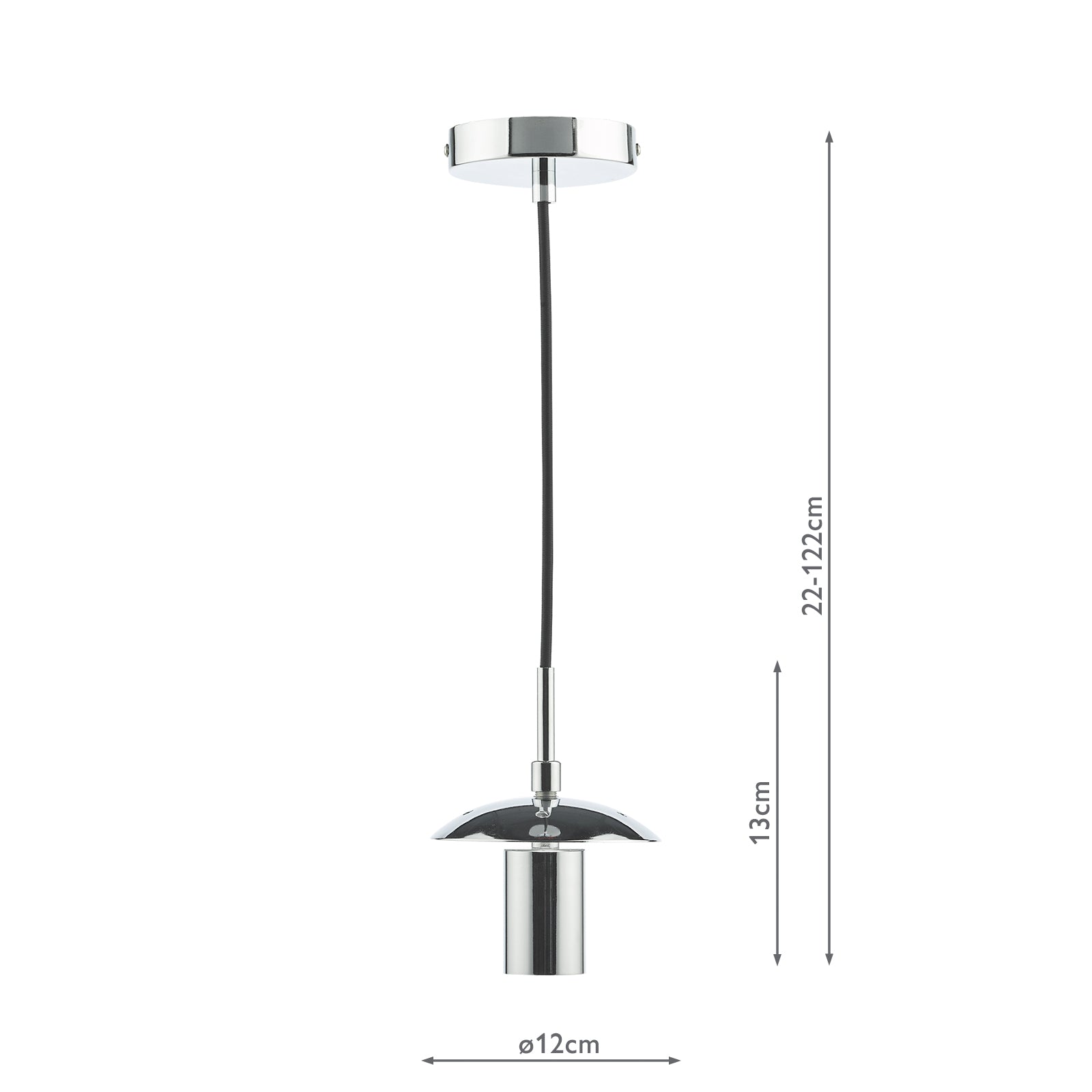 1 Light Polished Chrome E27 Suspension