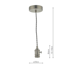 1 Light Antique Chrome E14 Suspension