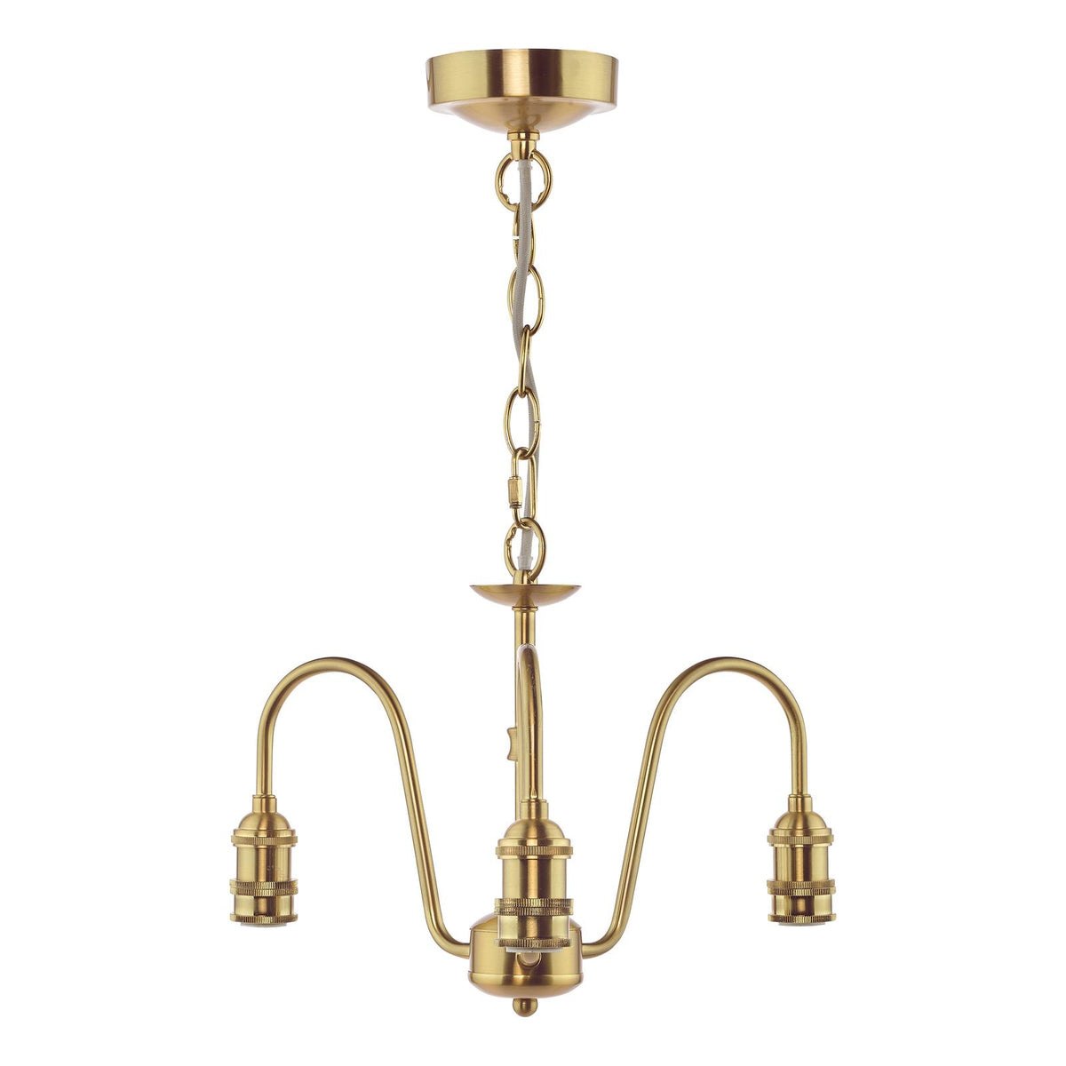 3 Light Suspension Natural Brass Fitting Only