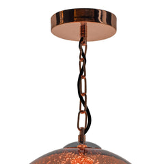 Speckle Pendant Copper Glass and Polished Copper
