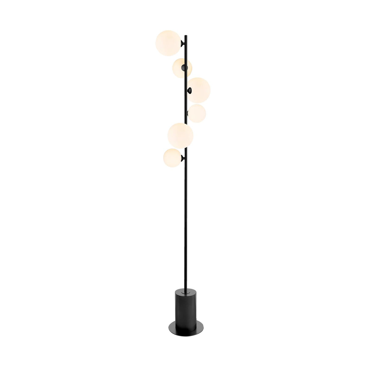 Spiral 6 Light Floor Lamp Matt Black