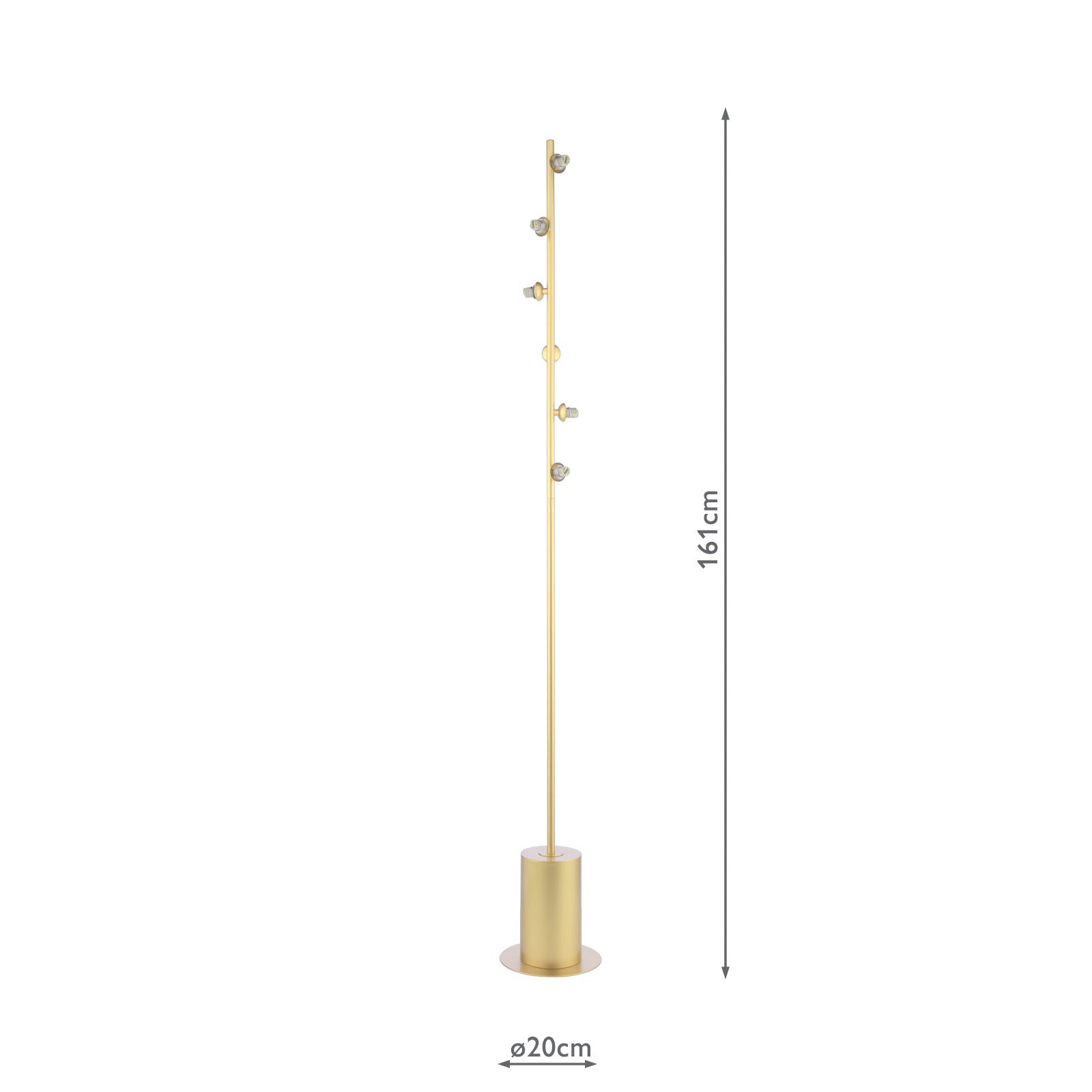 Spiral 6 Light Floor Lamp Matt Gold Base Only