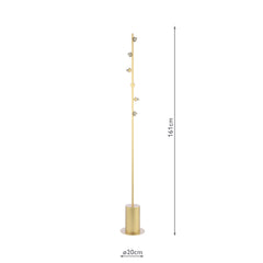 Spiral 6 Light Floor Lamp Matt Gold Base Only