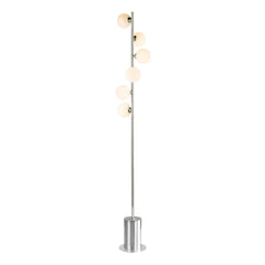Spiral 6 Light Floor Lamp Polished Chrome With Opal Glass